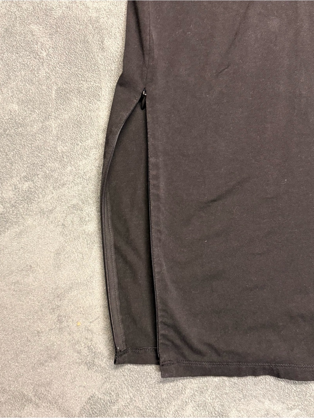 Eileen Fisher Black Side Hem Zip Boxy Dress - Picture 5 of 6